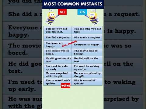 Most Common Mistakes in English Sentences You Need to Avoid! ||#grammarmistakes  #shorts VS ENGLISH