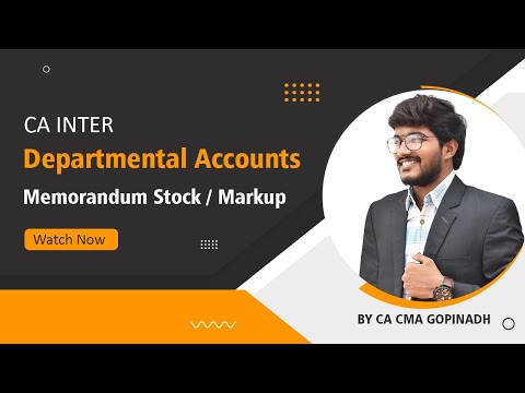 Mem Stock  & Mark Up 1 || CA INTER NOV REVISION || ACCOUNTS || BY CA CMA GOPINADH SIR