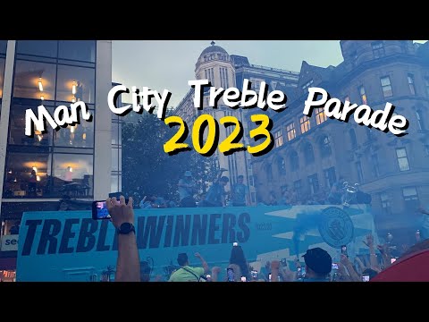 曼城勝利巡遊第一次親身參與⚽️Street view of Man City Parade 2023