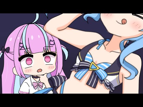 【手描き】胸ちっちゃ！【湊あくあ/星街すいせい/宝鐘マリン /さくらみこ/ホロライブ/切り抜き漫画】