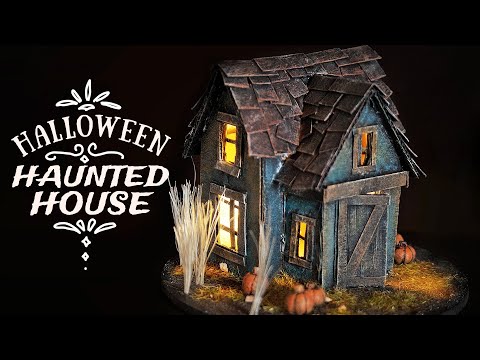 DIY 🎃 Halloween Haunted House, Cardboard 🦇 (Halloween crafts)