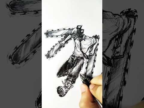 Speed drawing ChainsawstickMan 😳 #shorts #anime #drawing