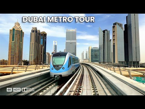 Dubai Metro Tour to Creek | Dubai Metro Tour Around the City | Public Transport [4K] 🇦🇪