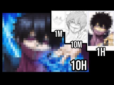 Drawing CHALLENGE |1M, 10M, 1H, 10H| DABI [Boku no Hero Academia]