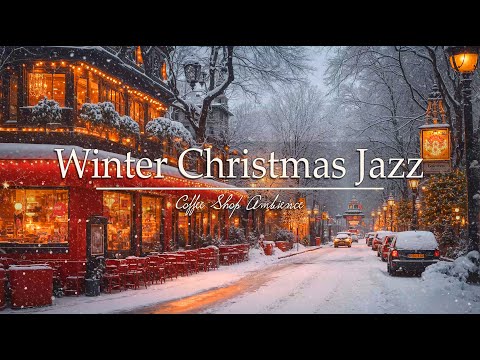 Snowfall Jazz Cafe 🎄 Christmas Jazz Music at Morning Winter Coffee Shop Ambience for Study & Relax