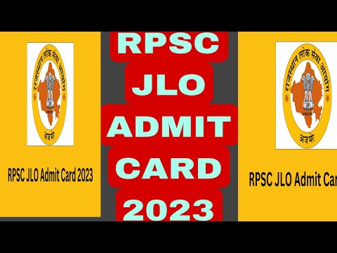 RPSC JLO ADMIT CARD DOWNLOAD KAISE KARE