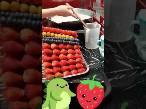 Street Food Around the World - Tanghulu Fruit Candy Skewers Guangzhou China