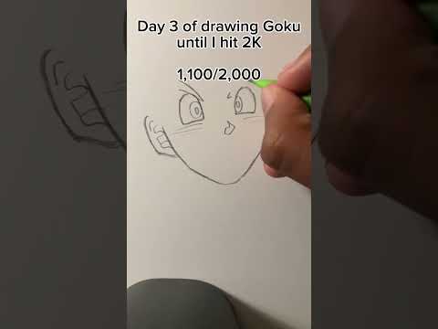 Day 3 of drawing Goku until I hit 2K #shorts #dragonball #goku #fyp #drawing #art #artist #anime