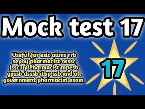 mock test17 forgovernmentpharmacistexam preparation#rrbpharmacistexam#ossscpharmacistandmphwexam2024