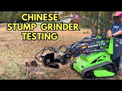 Mini Skid Steer Stump Grinder First Test - Quick Edit