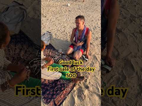 Selling bracelets at Kudle Beach, Gokarna 🤣