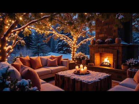 Cozy Reading Ambience with Smooth Jazz 📕 Snowfall, Fireplace Sounds for Sleeping 🔥