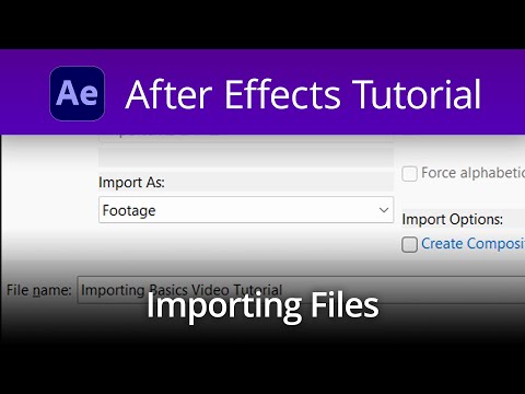 After Effects Tutorial - Importing Basics