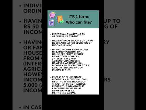 ITR 1 From Who can File
