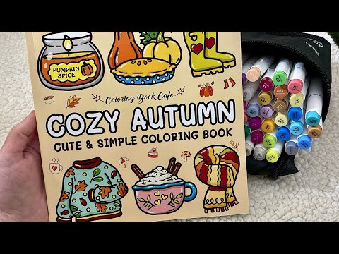 ASMR Cozy Autumn Coloring (whispered, marker sounds)