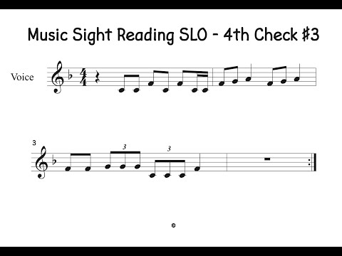 Music Sight Reading SLO   4 Check 3