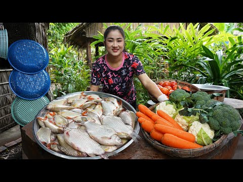 Yummy red tail fishes cooking with country style- Amazing cooking skills