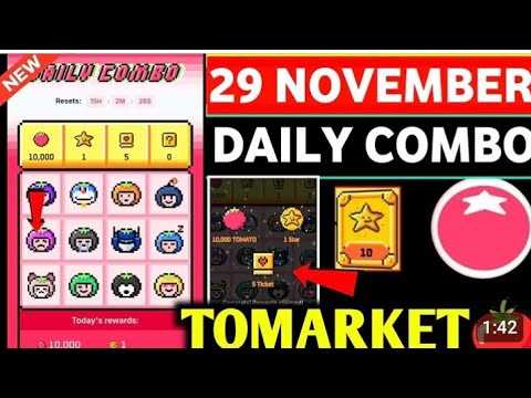 Tomarket Today Combo Card | Tomarket 29 November Combo Card | Tomarket Daily combo