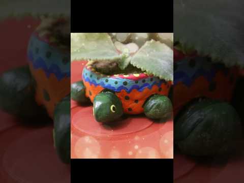 How to make Fevicryl clay tortoise pot #fevicryl #clay #claycraft #tortoise #diy #easycraft #shorts