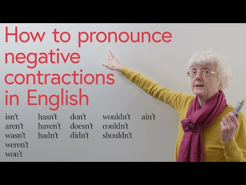 Basic English: How to pronounce negative contractions