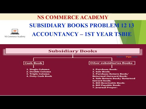 P12 P13 - SUBSIDIARY BOOKS - ACCOUNTANCY -1ST YEAR -TSBIE