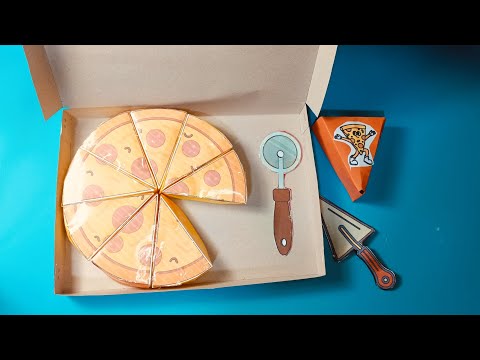 Diy 3D Pizza 🍕 ASMR  Squishy Paper Pizza Set Tutorial