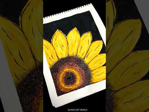 Easy painting | Sunflower painting #shorts #shortsviral #youtubeshorts