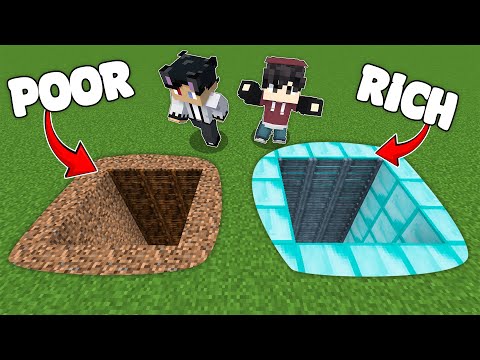 Raizu POOR vs Wetzkie RICH NDERGROUND STAIRS Challenge in Minecraft!