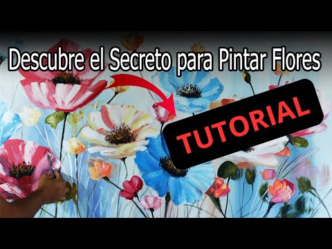 Como pintar Flores con Pintura Acrílica TUTORIAL