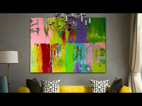 Easy Abstract Painting Technique for a Extra Large Canvas. Contemporary Art. #painting #art #canvas