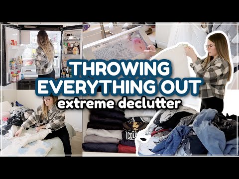 THROWING EVERYTHING OUT IN 2024 / Decluttering, Organizing, & Cleaning! Whole House Declutter