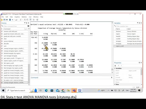 05. Stata t-test ANOVA MANOVA tests (citytemp.dta)