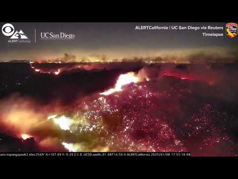 Timelapse videos capture rapid spread of wildfires in Southern California