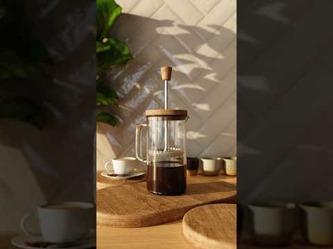 3D modeling a French Press ☕️ #blender #blender3d #3dart #blendercommunity #3dmodeling #3dmodel #b3d