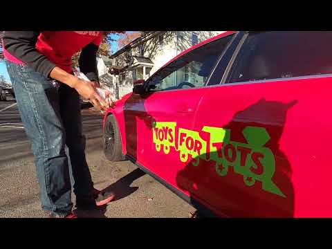 Decorating Our Cars For The Holidays With Toys For Tots Decals on Mk6 Gli