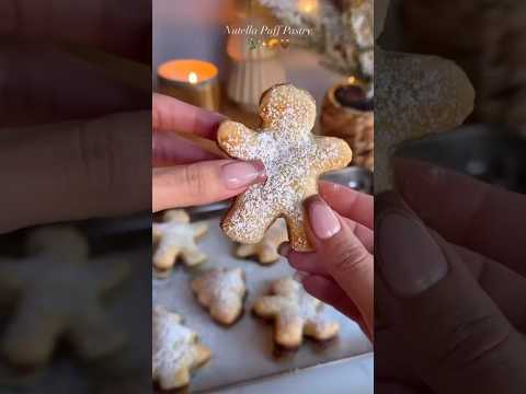 Christmas Puff Pastries 🎄✨💛 Gingerbread Men & Christmas Trees! #christmas #sweet #dessert #fyp