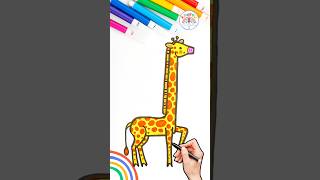 Cute Giraffe Drawing Tutorial | How to Draw Giraffe for Kids 🌈🦒 #drawing #giraffe