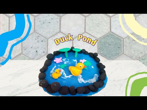 DIY cute duck pond 😀★|Clay art|@RiazHussainarts