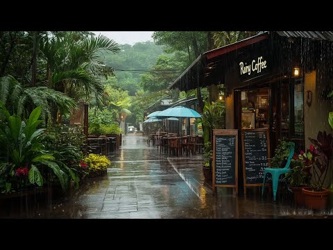 Relaxing Café Rain Ambience 🌧️ Enjoy the Comforting Sound of Rainfall for Rest and Study 🎧