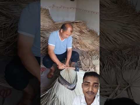 Hand Made Palm Leaf Fan Natural 🛞🤯 #satisfying #shot #amazing #ytshorts #shorts #shortfeed