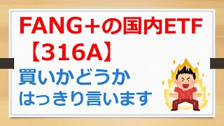 FANG+の国内ETF【316A】は、買いかどうか、はっきり言います【有村ポウの資産運用】241225-2