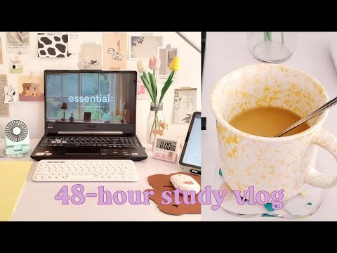 48-hour study vlog 🐨 unboxing thunlit mini fan, trying animedoro, study timelapse