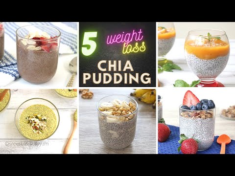 5 CHIA PUDDING Recipes for Weightloss | CHIA PUDDING 5 ways | Quick and Healthy Breakfast