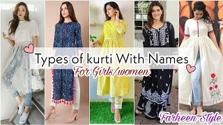 Types of kurtis with names/Latest kurti design/kurtis for girls/women/kurtis names||Farheen Style