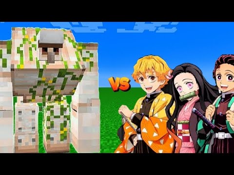 MUTANT GOLEM vs DEMON SLAYER - EPIC MINECRAFT BATTLE