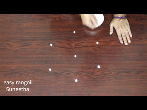 Morning rangoli design || easy Sankranthi muggulu || Beautiful kolam with 3 dots