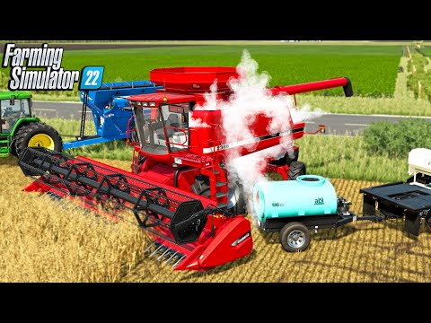 NEW COMBINE ALMOST GOES UP IN FLAMES?! (SURVIVAL FARMING)