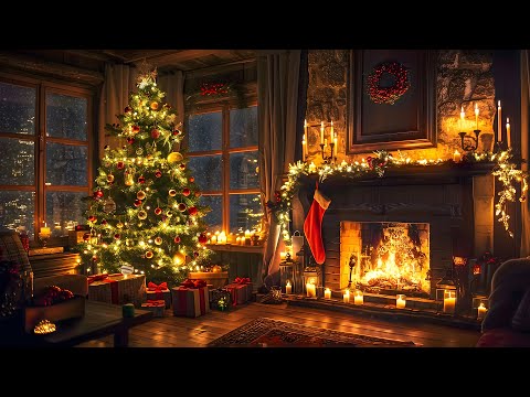 Cozy Christmas Ambience with Relaxing Fireplace🎄 🔥Crackling Fireplace