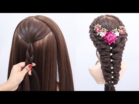 Stylish Messy braids Hairstyle For Long Hair | How To Make Ponytail Hairstyle For Ladies