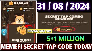 Memefi Secret Reward Combo Today | 1/09/2024 | Memefi 5,000,000 Coins Code